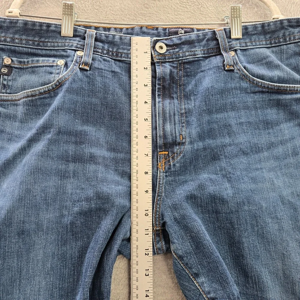 AG Adriano Goldschmied Men Jeans 38x34 Blue Denim Straight Mid‎ Rise